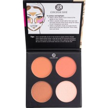 Cocosh She Define Beauty 4'lü Kontür, Aydınlatıcı, Allık, Bronzer Makyaj Paleti, Yüksek Pigmentasyon