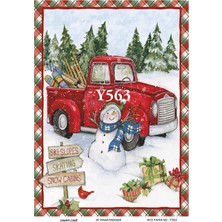 Lineart Y563 Kardan Adam Kamyonet Desenli Pirinç Dekopaj 30 x 42 cm