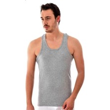 Tutku Erkek Spor Renkli Atlet Gri %65 Polyester %35 Pamuk 0118 - 6 Adet Rahat Kesim