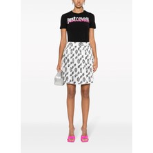 Just Cavalli Bisiklet Yaka Baskılı Siyah Kadın T-Shirt 75PAHG04