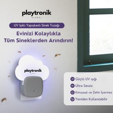 Playtronik Uv LED Işıklı Yapışkanlı Sinek Böcek Tuzağı Kovucu Ilacı Elektrikli (2 Cihaz + 12 Yapışkan Kart)