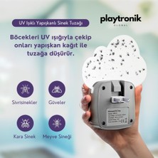 Playtronik Uv LED Işıklı Yapışkanlı Sinek Böcek Tuzağı Kovucu Ilacı Elektrikli (2 Cihaz + 12 Yapışkan Kart)