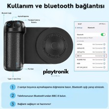 Playtronik Magsafe Bluetooth Eski Tip Deklanşör Akıllı Kamera Telefon Tutucu Kablosuz Şarj Standı Telefon Siyah