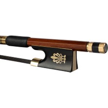 GongtuShop Fleur-De-Lis Tarzı Naomı Ipe Keman Yayı Siyah At Kılı Abanoz Kurbağa Nefis Desenli ve Abalone Slaytlı Iyi Dengeli El Yapımı Ipe Yay (Yurt Dışından)