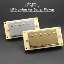 GongtuShop Mavi Stil Humbucker Elektro Gitar Pikap Krom Saplı Köprü Pikap Lp Tarzı Elektro Gitar Goldchrome Için Halkalı (Yurt Dışından)