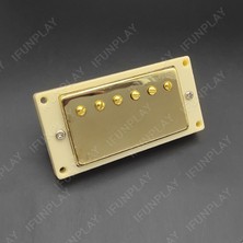 GongtuShop Mavi Stil Humbucker Elektro Gitar Pikap Krom Saplı Köprü Pikap Lp Tarzı Elektro Gitar Goldchrome Için Halkalı (Yurt Dışından)