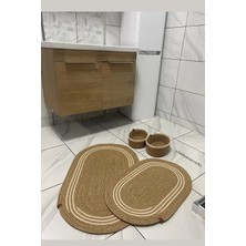 ERSU AHAT HOME DESİGN Jüt Hasır Banyo Takımı ,Banyo Paspas Takımı, Banyo Sepeti ,Paspas, Sepet Takımı, Dekor