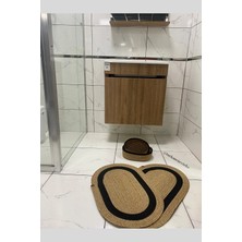 ERSU AHAT HOME DESİGN Jüt Hasır Banyo Takımı ,Banyo Paspas Takımı, Banyo Sepeti ,Paspas, Sepet Takımı, Dekor