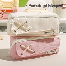 FastDeal Store Pamuk Halat Prizma Kalem Kutusu Ins Japon Büyük Kapasiteli Basit Kalem Kutusu Ilkokul Kız Versiyonu Kırtasiye Kutusu (Yurt Dışından)