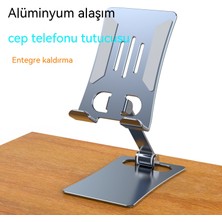 Maryun Cep Telefonu Tutucusu Tamamen Alüminyum Masaüstü Kaldırılabilir Tutucu Katlanabilir Taşınabilir Tembel Ipa Tablet Tutucu (Yurt Dışından)