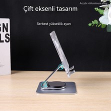 Maryun 360 Derece Dönen Cep Telefonu Masaüstü Standı Alüminyum Alaşımlı Kaldırılabilir Stand Katlanır Taşınabilir Tembel Ipa Tablet Standı (Yurt Dışından)