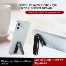 Maryun Alüminyum Alaşımlı Mini Tembel Cep Telefonu Tutucusu Masaüstü Kompakt Taşınabilir Katlanır Braket Geri Yapışkan Cep Telefonu Tutucusu Güçlü ve Hafif (Yurt Dışından)