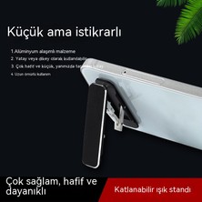 Maryun Alüminyum Alaşımlı Mini Tembel Cep Telefonu Tutucusu Masaüstü Kompakt Taşınabilir Katlanır Braket Geri Yapışkan Cep Telefonu Tutucusu Güçlü ve Hafif (Yurt Dışından)