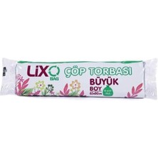 Lixo Büyük Boy Çöp Torbası 65 x 80 cm 10'lu Rulo x 10 Paket = 100 Adet (Mavi)