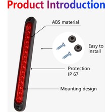 Archive 10 Inç Mühürlü Kamyon ve Rv Römork Işık Çubuğu 15 LED Üçüncü Fren Lambaları Şerit Kırmızı (Yurt Dışından)