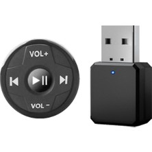 Archive Araba USB Aux Alıcısı Kablosuz Bluetooth Medya Düğmesi Araç Direksiyon Çok Fonksiyonlu Düğme Uzaktan Kumanda (Yurt Dışından)