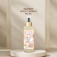 Luur Cosmetics & More Savory Vücut Spreyi Etkileyici, Uzun Süre Kalıcı Koku, Nemlendiricili 50 ml