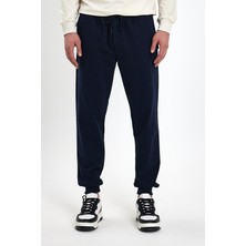 Comeor Erkek Lacivert Arka Cep Etiket Detaylı Paça Lastikli Regular Fit Eşofman Altı