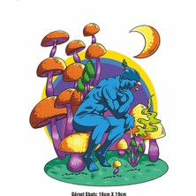 F17 Ajans Düşünen Adam Mantarlar Ütü ile Yapışan Tekstil Dtf Baskı