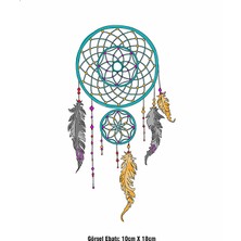 F17 Ajans Düş Kapanı Dream Catcher Ütü ile Yapışan Tekstil Dtf Baskı 10 x 18 cm Renkli Tasarım