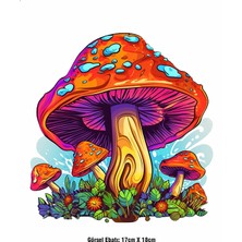 F17 Ajans Renkli Mantarlar Ütü ile Yapışan Tekstil Dtf Baskı