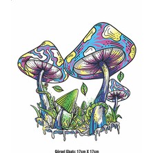 F17 Ajans Renkli Mantarlar Ütü ile Yapışan Tekstil Dtf Baskı