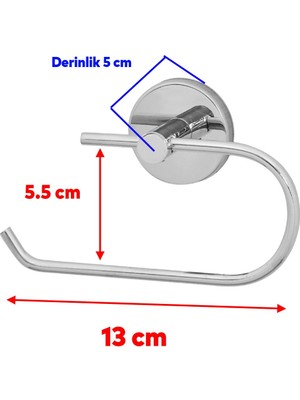 Badem10 Metal Sağlam Krom Tuvalet Kağıtlık Aparat Kapalı Wc Kağıt Standı Bez Havluluk Paslanmaz