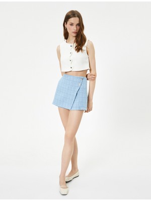 Koton Tüvit Şort Etek Mini Normal Bel