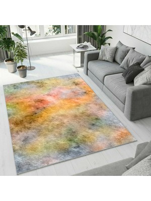 Colorix Carpet Dijital Baskı Dekoratif Kaymaz Taban Yıkanabilir Halı NO:1609