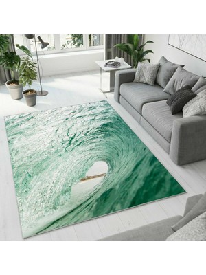 Colorix Carpet Dijital Baskı Dekoratif Kaymaz Taban Yıkanabilir Halı NO:1668