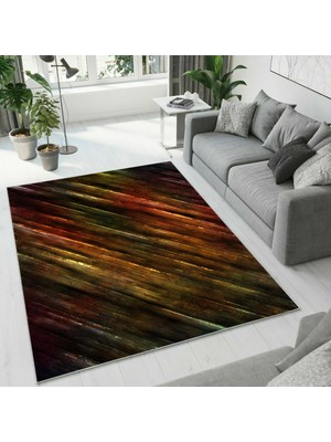Colorix Carpet Dijital Baskı Dekoratif Kaymaz Taban Yıkanabilir Halı NO:1724