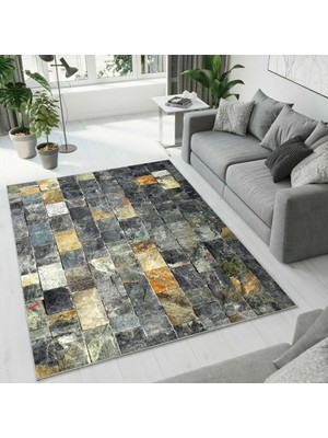 Colorix Carpet Dijital Baskı Dekoratif Kaymaz Taban Yıkanabilir Halı NO:1439