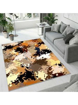 Colorix Carpet Dijital Baskı Dekoratif Kaymaz Taban Yıkanabilir Halı NO:1721