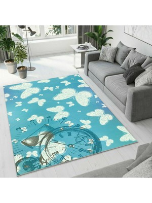 Colorix Carpet Dijital Baskı Dekoratif Kaymaz Taban Yıkanabilir Halı NO:1269