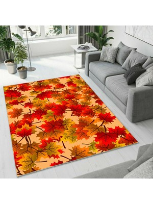 Colorix Carpet Dijital Baskı Dekoratif Kaymaz Taban Yıkanabilir Halı NO:1664