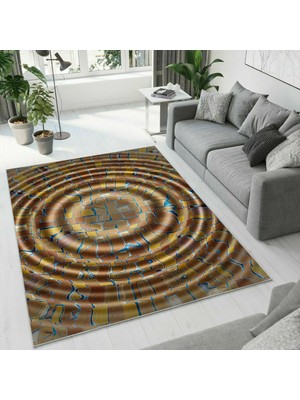 Colorix Carpet Dijital Baskı Dekoratif Kaymaz Taban Yıkanabilir Halı NO:1378