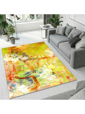 Colorix Carpet Dijital Baskı Dekoratif Kaymaz Taban Yıkanabilir Halı