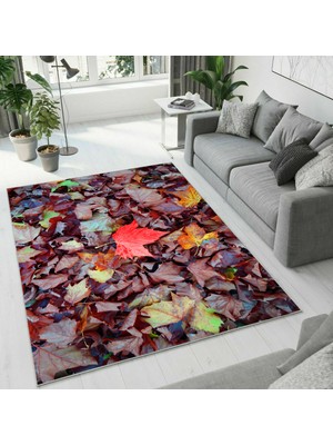 Colorix Carpet Dijital Baskı Dekoratif Kaymaz Taban Yıkanabilir Halı