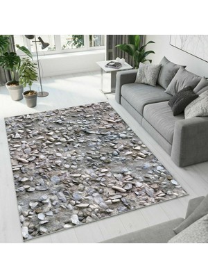 Colorix Carpet Dijital Baskı Dekoratif Kaymaz Taban Yıkanabilir Halı