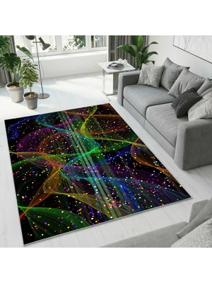 Colorix Carpet Dijital Baskı Dekoratif Kaymaz Taban Yıkanabilir Halı NO:1750