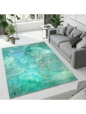 Colorix Carpet Dijital Baskı Dekoratif Kaymaz Taban Yıkanabilir Halı