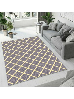 Colorix Carpet Dijital Baskı Dekoratif Kaymaz Taban Yıkanabilir Halı