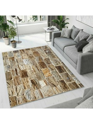Colorix Carpet Dijital Baskı Dekoratif Kaymaz Taban Yıkanabilir Halı