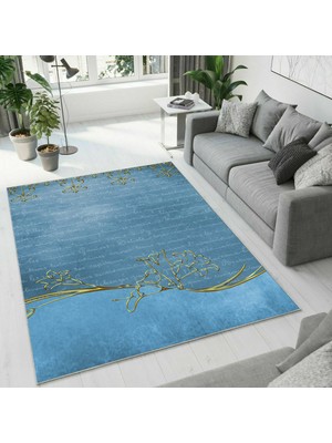 Colorix Carpet Dijital Baskı Dekoratif Kaymaz Taban Yıkanabilir Halı
