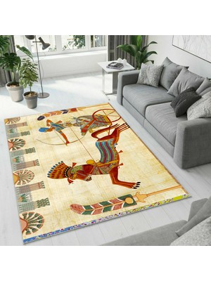 Colorix Carpet Dijital Baskı Dekoratif Kaymaz Taban Yıkanabilir Halı