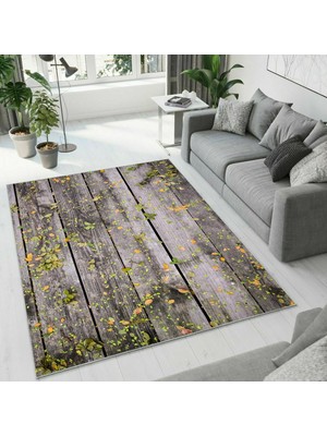 Colorix Carpet Dijital Baskı Dekoratif Kaymaz Taban Yıkanabilir Halı