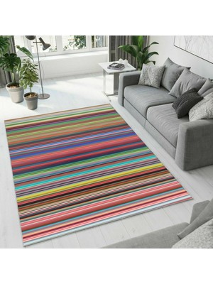 Colorix Carpet Dijital Baskı Dekoratif Kaymaz Taban Yıkanabilir Halı