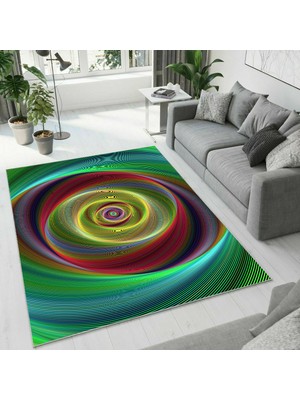Colorix Carpet Dijital Baskı Dekoratif Kaymaz Taban Yıkanabilir Halı