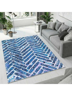 Colorix Carpet Dijital Baskı Dekoratif Kaymaz Taban Yıkanabilir Halı