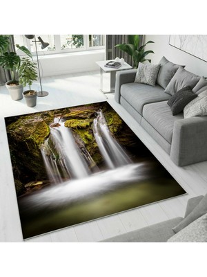 Colorix Carpet Dijital Baskı Dekoratif Kaymaz Taban Yıkanabilir Halı